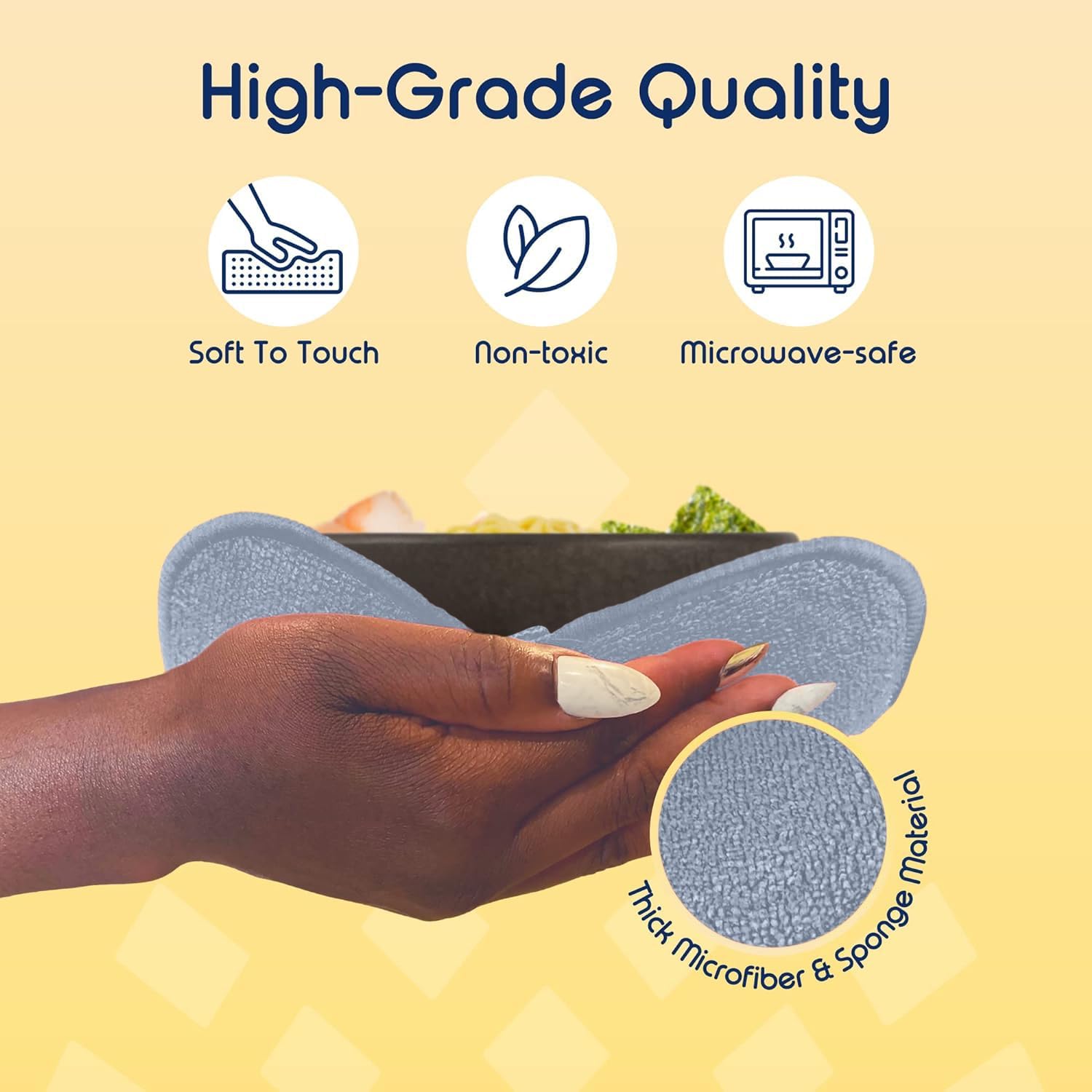 Calentadores de cuencos para mantener la comida caliente y tus manos frescas, hechos de tela de microfibra resistente al calor para agarrarlas