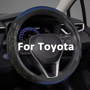GIANT PANDA Funda de volante para Toyota Tacoma 4Runner Tundra Sequoia, cubierta de volante de automóvil para grandes 15.5-16 pulgadas, color azul GIANT PANDA Funda de volante para Toyota Tacoma 4Runner Tundra Sequoia, cubierta de volante de automóvil para grandes 15.5-16 pulgadas, color azul