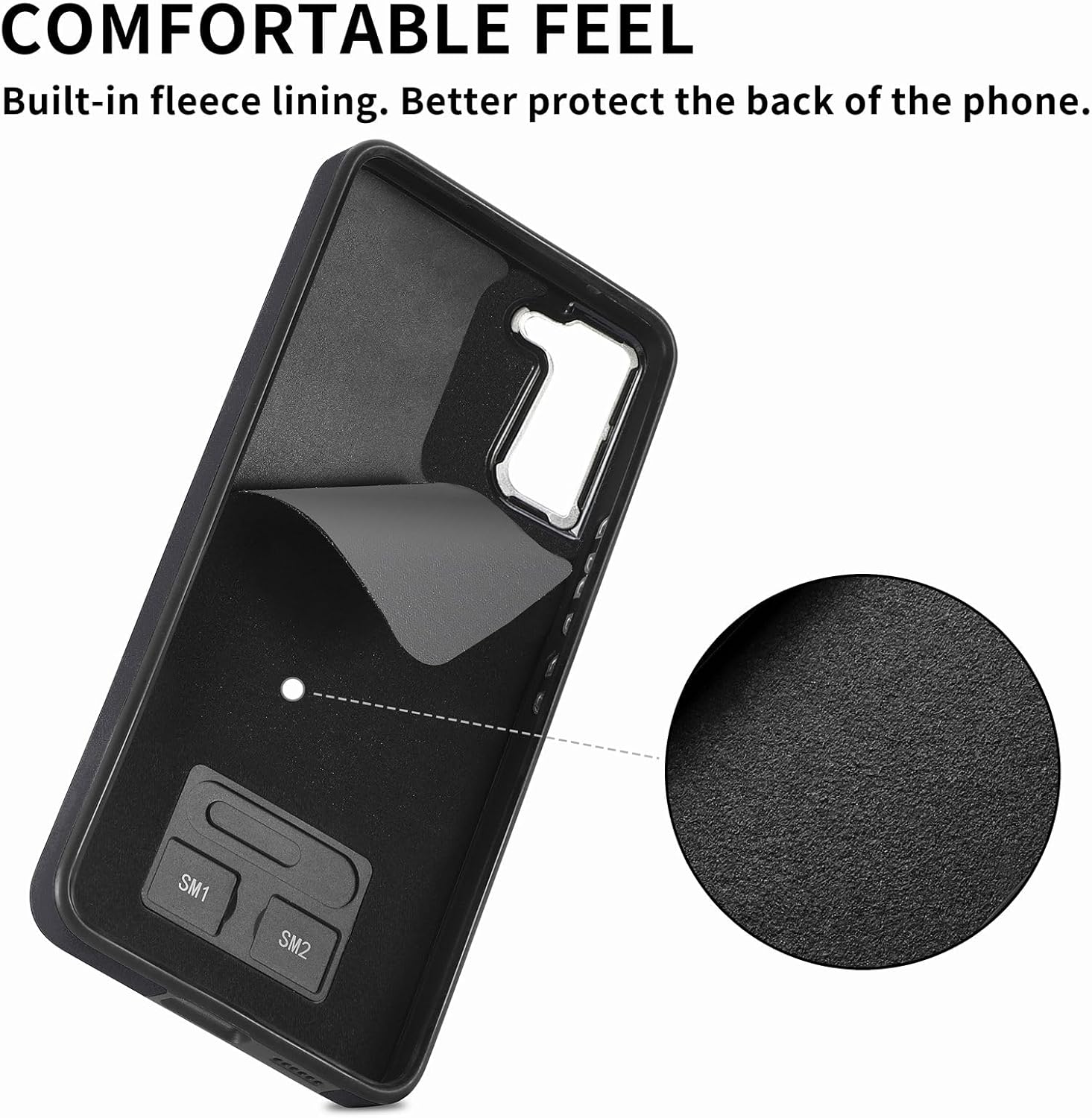 Asuwish Funda tipo cartera compatible con Samsung Galaxy S21 FE 5G y protector de pantalla de vidrio templado, soporte para tarjetas, soporte