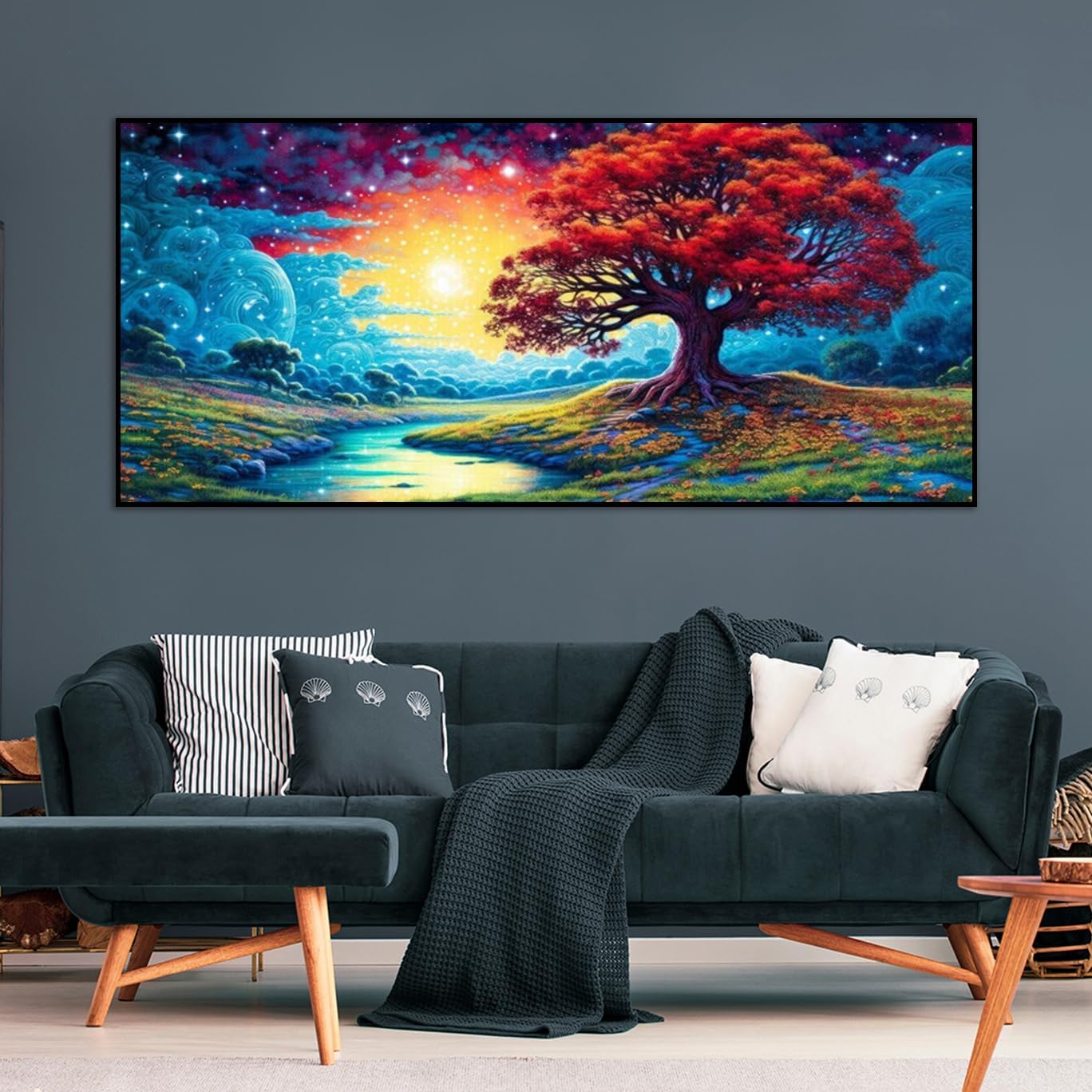 pchmcu Árbol de pintura de diamantes 5D, kit de pintura de diamantes grandes para adultos, arte de diamantes de imitación de cristal de diamantes de