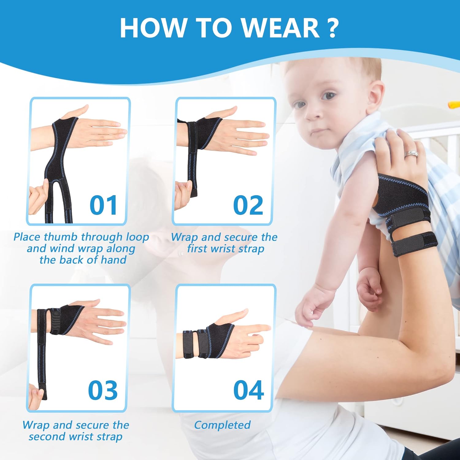 1 par de muñequeras para desgarros TFCC, muñequeras para tendinitis, muñequera ajustable para dolor de muñeca de lado cubital, inestabilidad DRUJ,