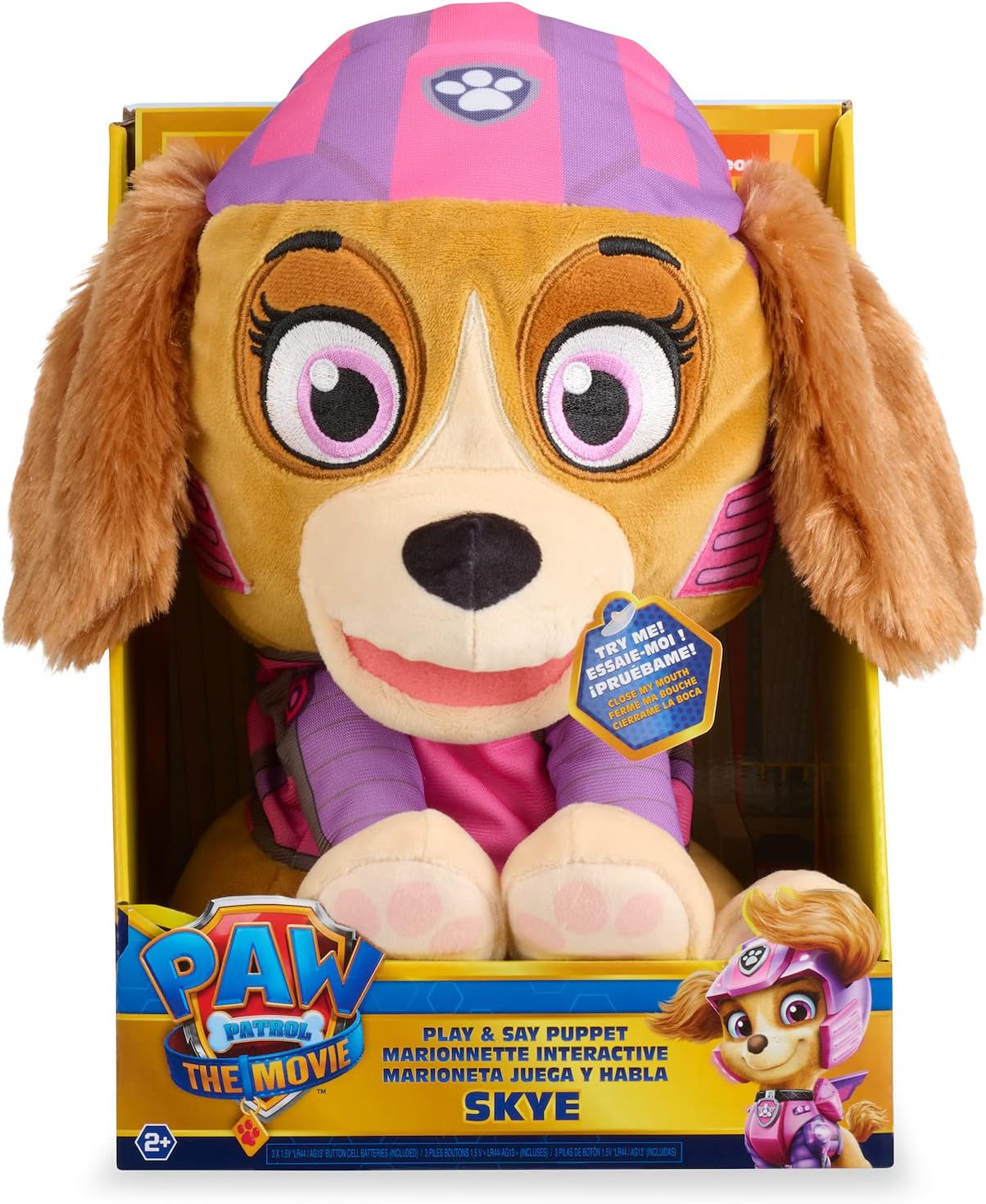 WowWee Paw Patrol The Movie Skye Play & Say Interactive Puppet – Marioneta de mano con sonidos