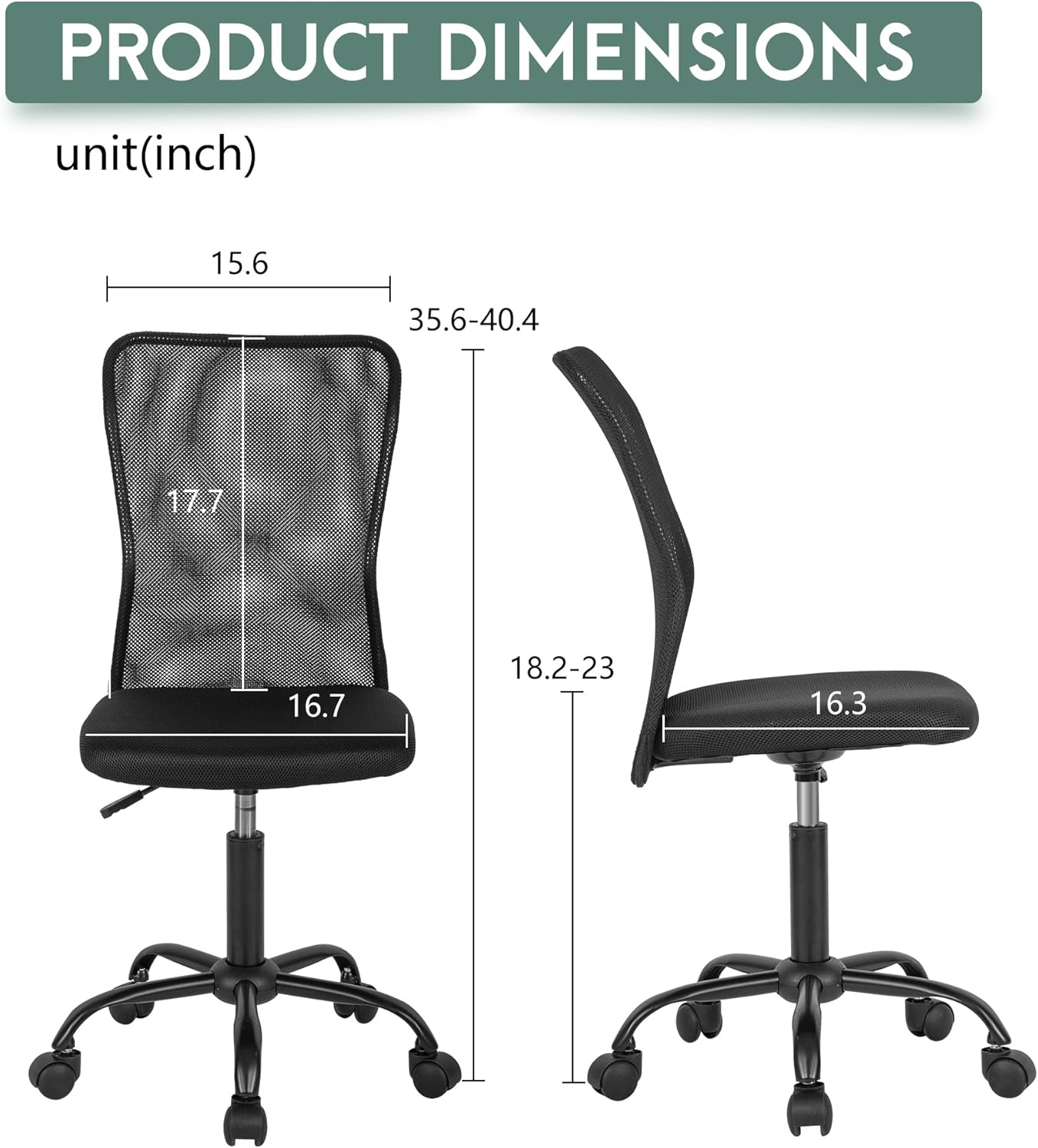 PayLessHere Silla de oficina, silla de escritorio, silla ergonómica de malla para computadora, soporte para espalda, moderno, ejecutivo, respaldo