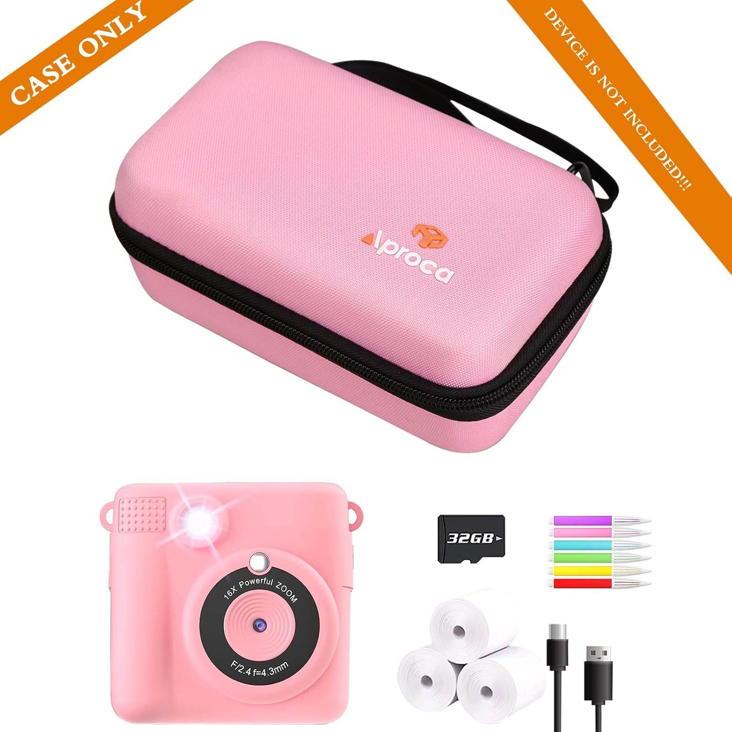 Aproca Funda protectora de almacenamiento de viaje duro rosa, para cámara de impresión instantánea ESOXOFFORE y accesorios