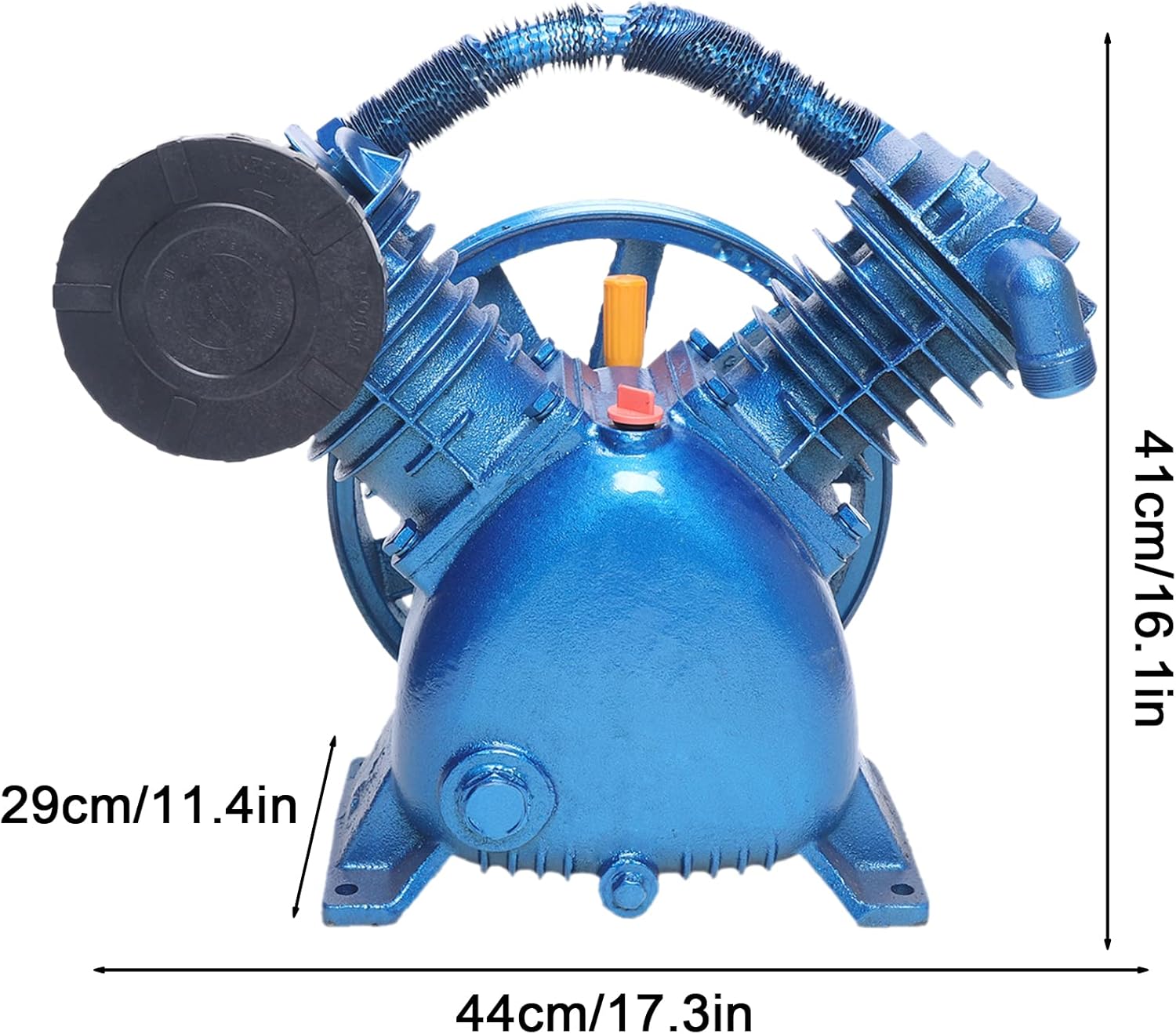 Cabezal de bomba de compresor de aire de doble cilindro de 4 KW (5.5HP), reemplazo de la bomba del compresor de aire, 175 PSI (1.16Mpa) Bomba de