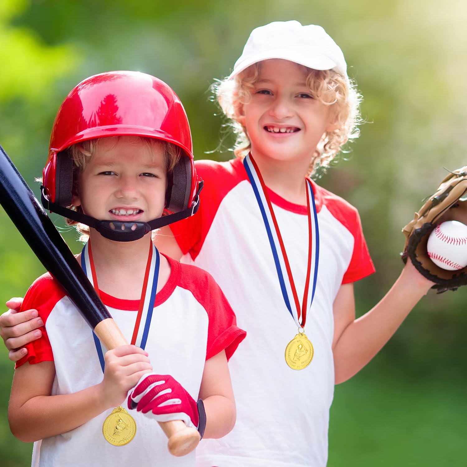 Henoyso 24 medallas de premio de béisbol para niños, medallas de oro de béisbol, medallas de premio, premios de béisbol de aleación de zinc, premios