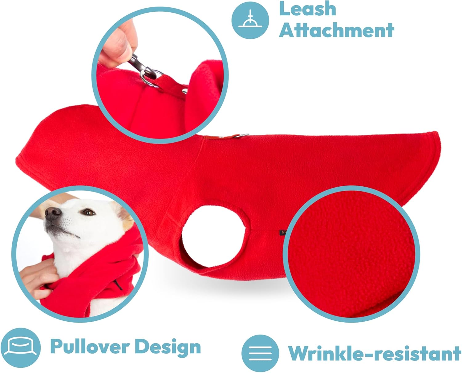 Gooby, vestimenta chaleco para perros para clima frío para todos los días con capucha para perros pequeños, L, Azul