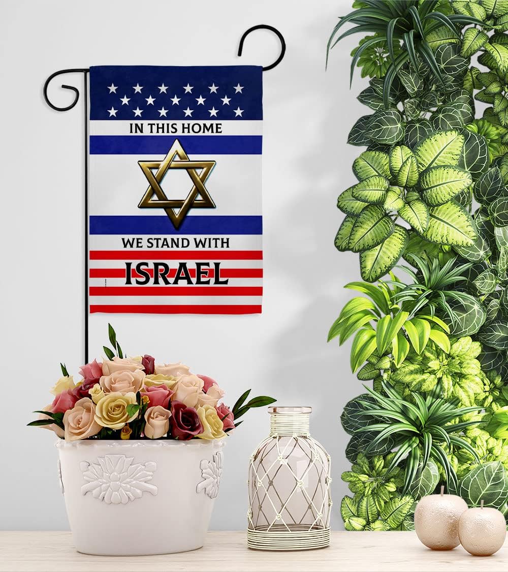 Juego de asta de bandera estadounidense de Israel, letrero para el hogar, letrero de habitación, poste de tumba, poste de cementerio, tapiz al aire