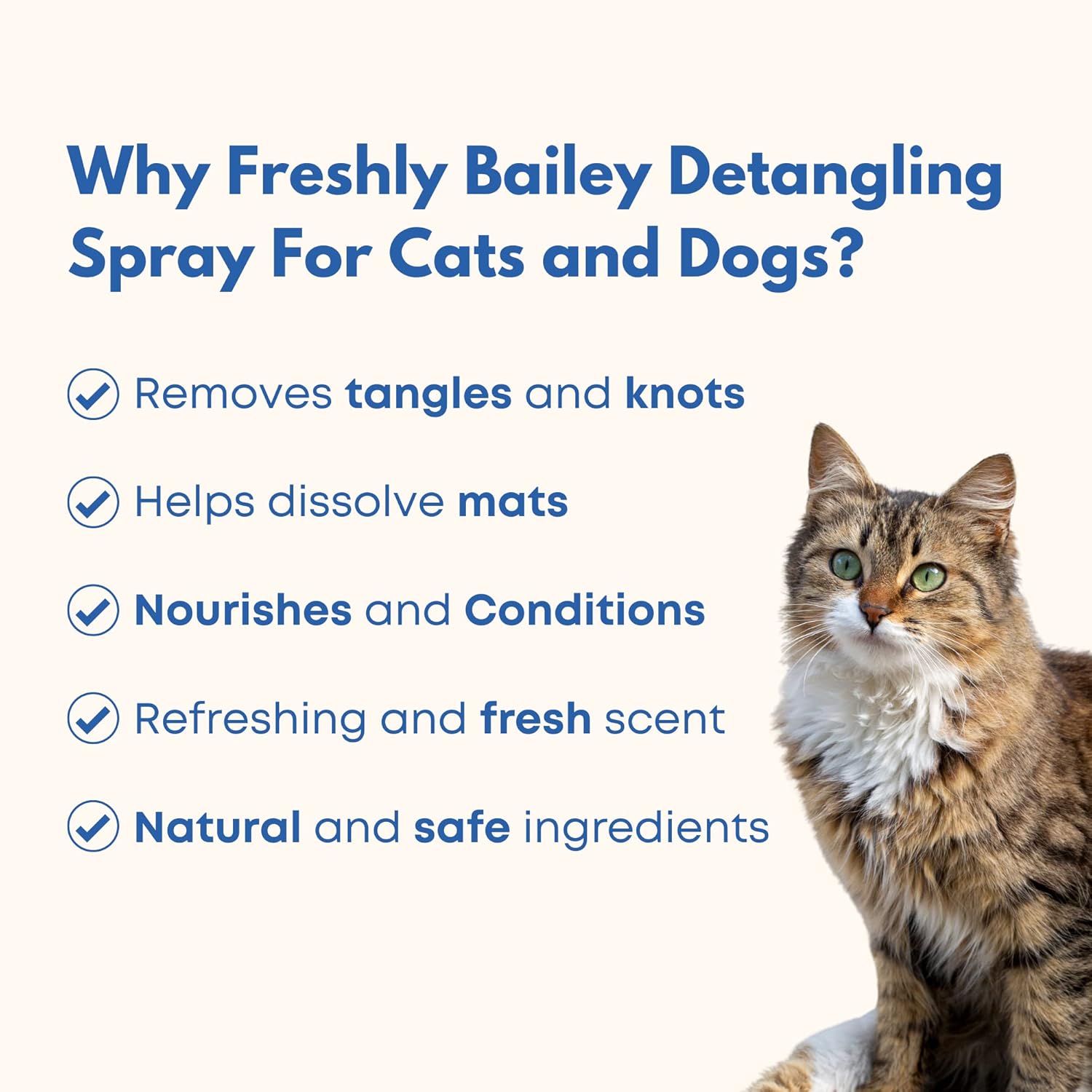 Spray desenredante para perros  Spray desenredante para mascotas para gatos y perros  Desenredante natural y acondicionador sin enjuague para tu