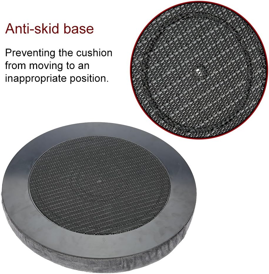 Diydeg Cojín de asiento giratorio antideslizante de rotación de 360 , almohadilla giratoria para silla, alivia el dolor, carga de 330.7 lbs,