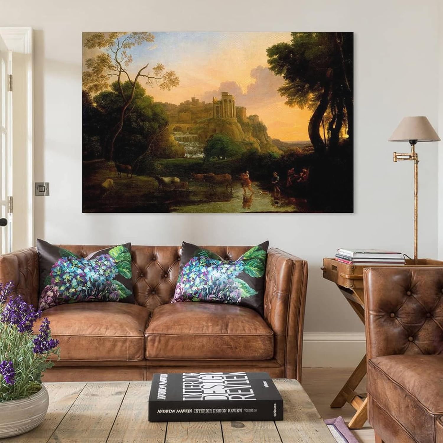 Claude Lorrain – Póster de vista ideal de Tivoli, pintura decorativa en lienzo, arte de pared, póster de sala de estar, pintura de dormitorio, 12 x