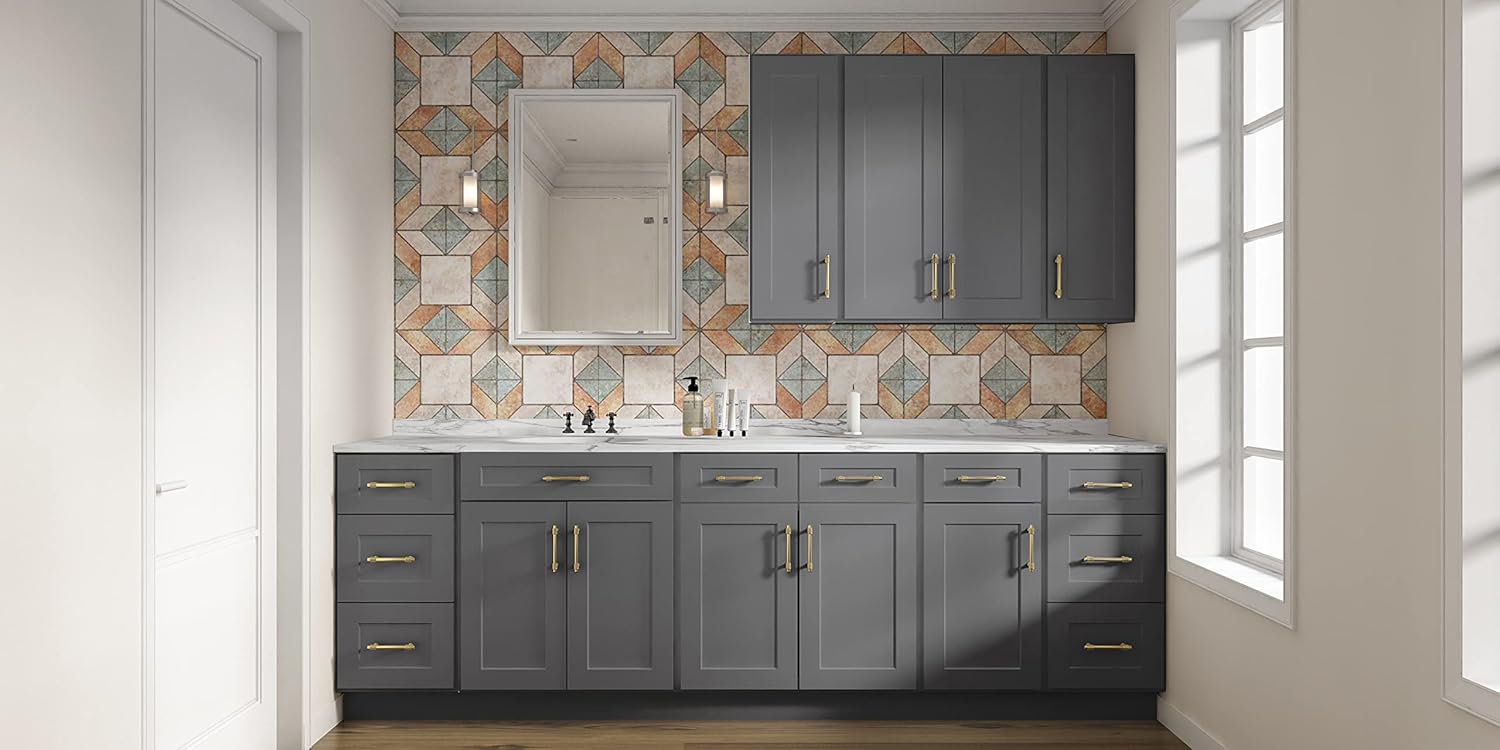 LOVMOR Armarios de pared, botiquines con puertas de cierre suave, muebles decorativos para salas de estar, dormitorios, cocinas, lavaderos (vidrio