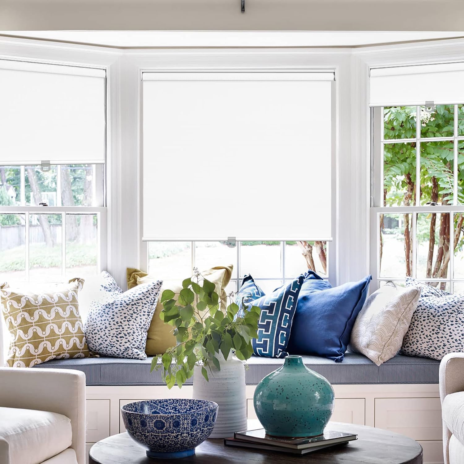 Persianas opacas para ventanas, persianas con aislamiento térmico y anti-rayos ultravioleta, 100 % opacas, para ventanas interiores del hogar, sala