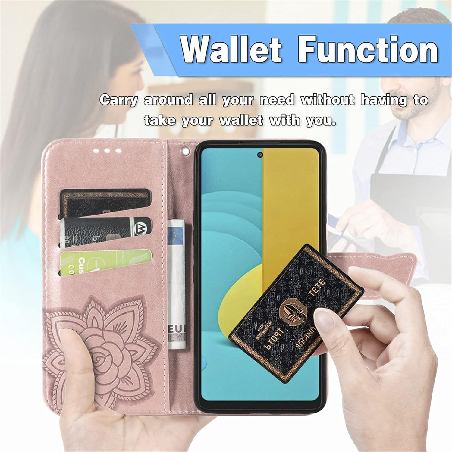 Ysnzaq Funda con patrón de mariposa en relieve para Xiaomi Redmi Note 12 4G (no 5G), funda de teléfono con función de cartera con diamantes de