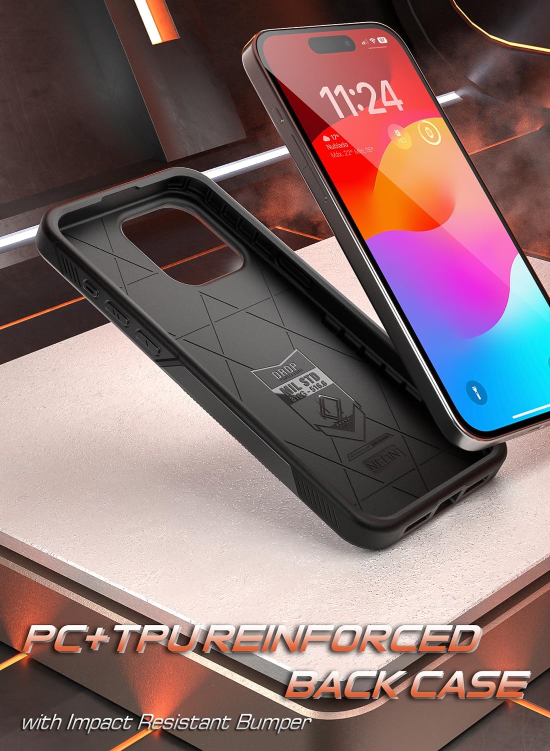 Poetic Neon MagPro – Funda compatible con iPhone 15 Pro Max 5G de 6.7 pulgadas, compatible con MagSafe de doble capa, resistente, resistente, a