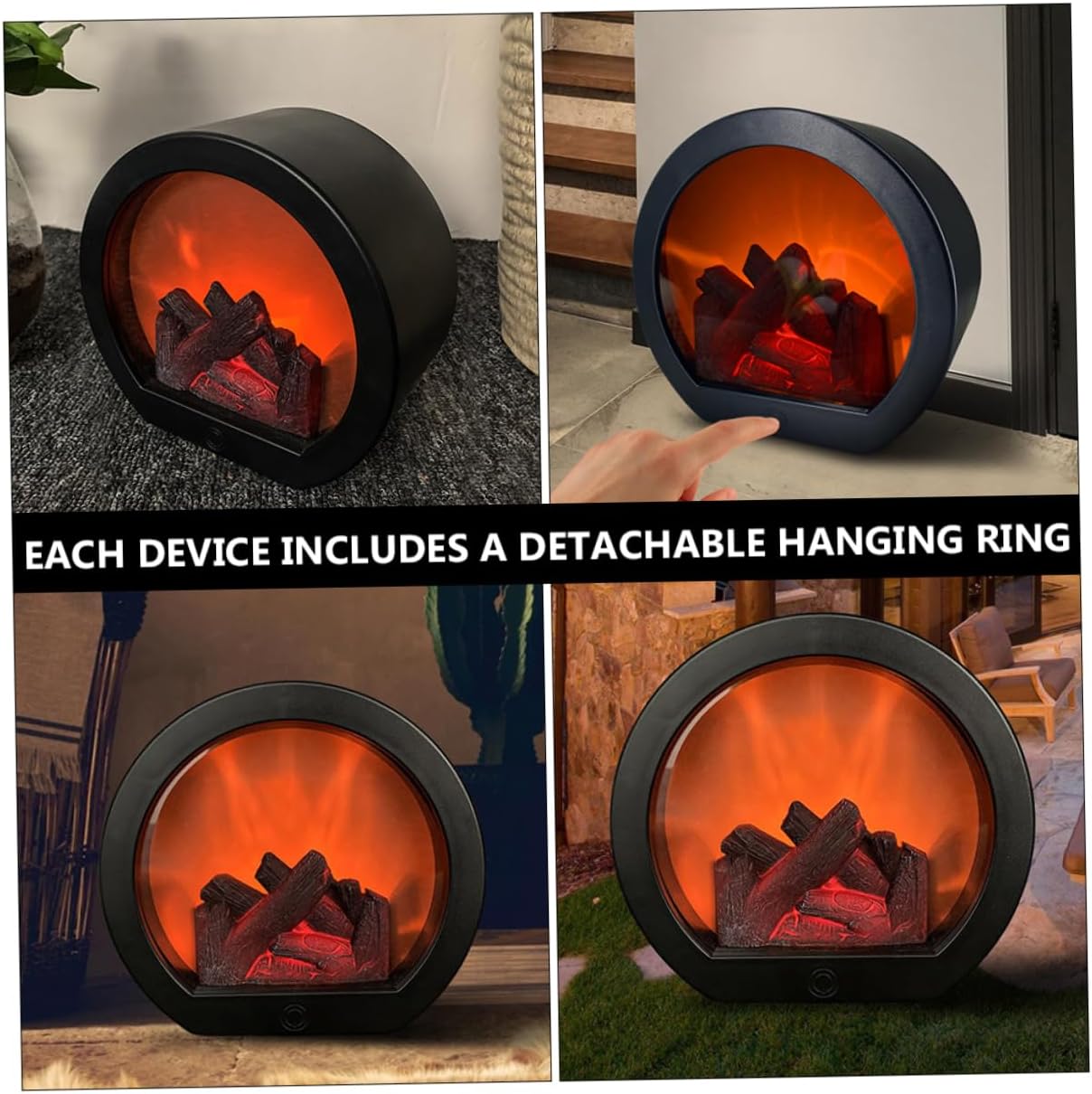 Angoily Lámpara de viento de chimenea simulada Luz de escritorio Lámpara de llama artificial Luz nocturna cálida Chimenea de imitación LED
