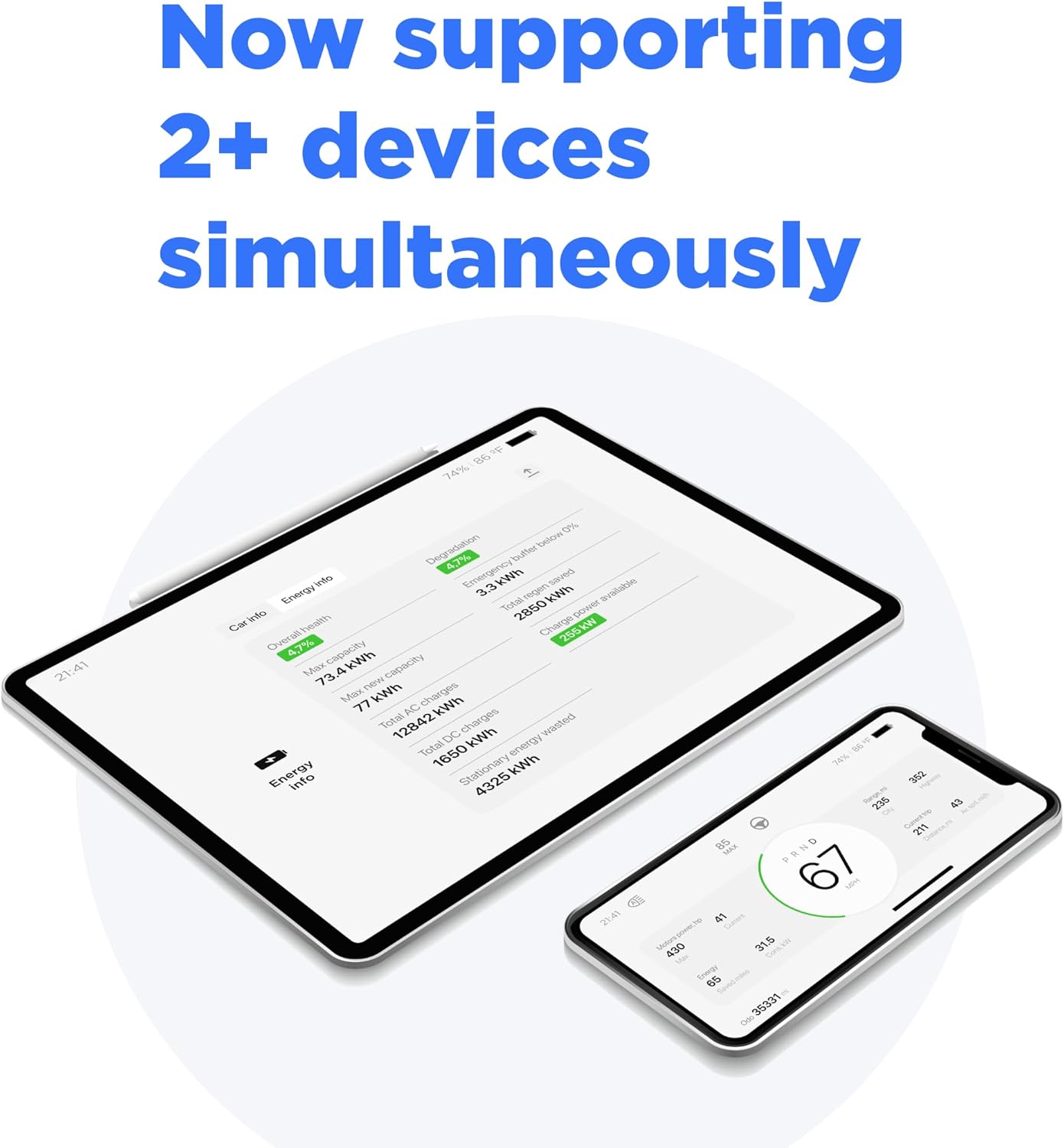 v2 Clúster de instrumentos móviles con accesos directos para Tesla Model 3 (’21+)  Y (todos) (con un cargador inalámbrico)