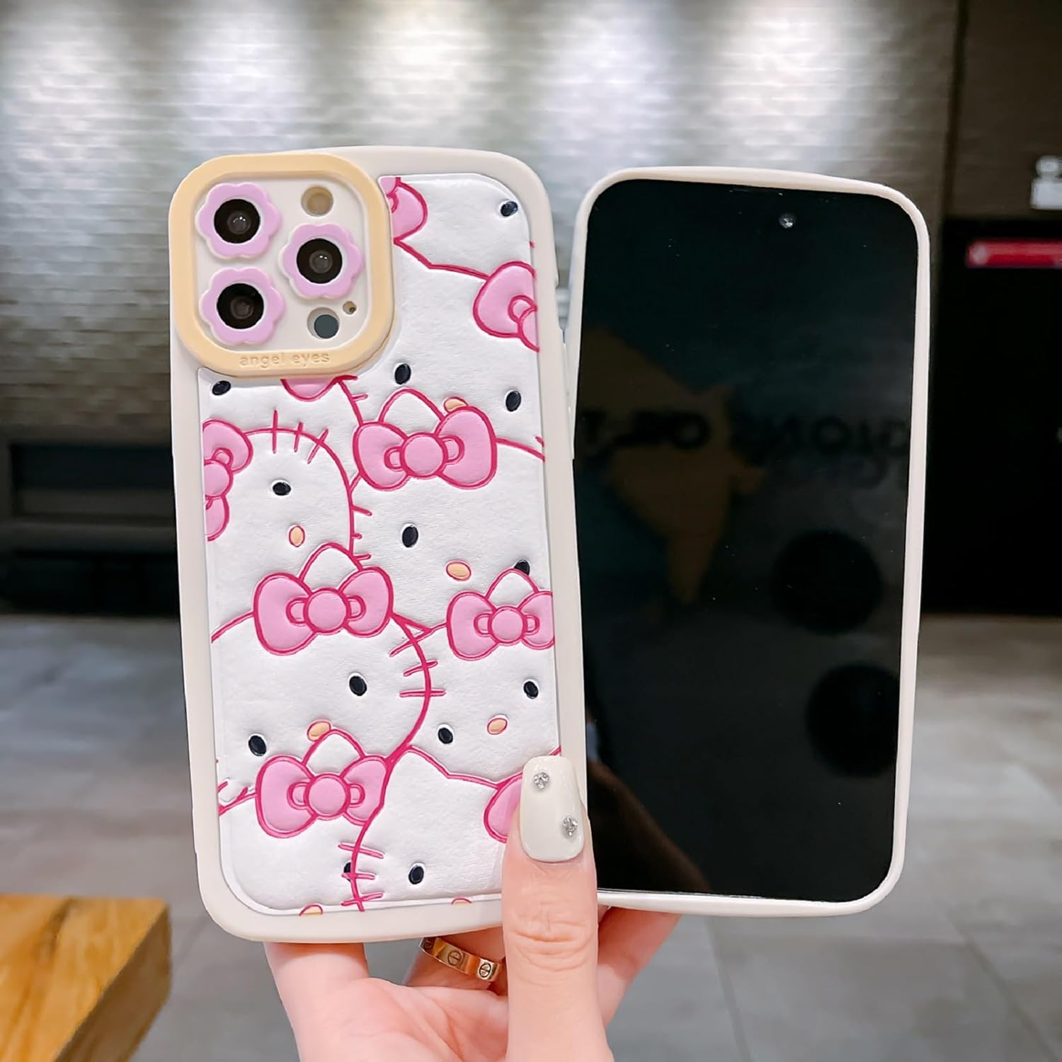 Funda de dibujos animados con diseño de gato para iPhone 11 de 6.1 pulgadas con protector de pantalla HD, funda de silicona 3D, funda de silicona