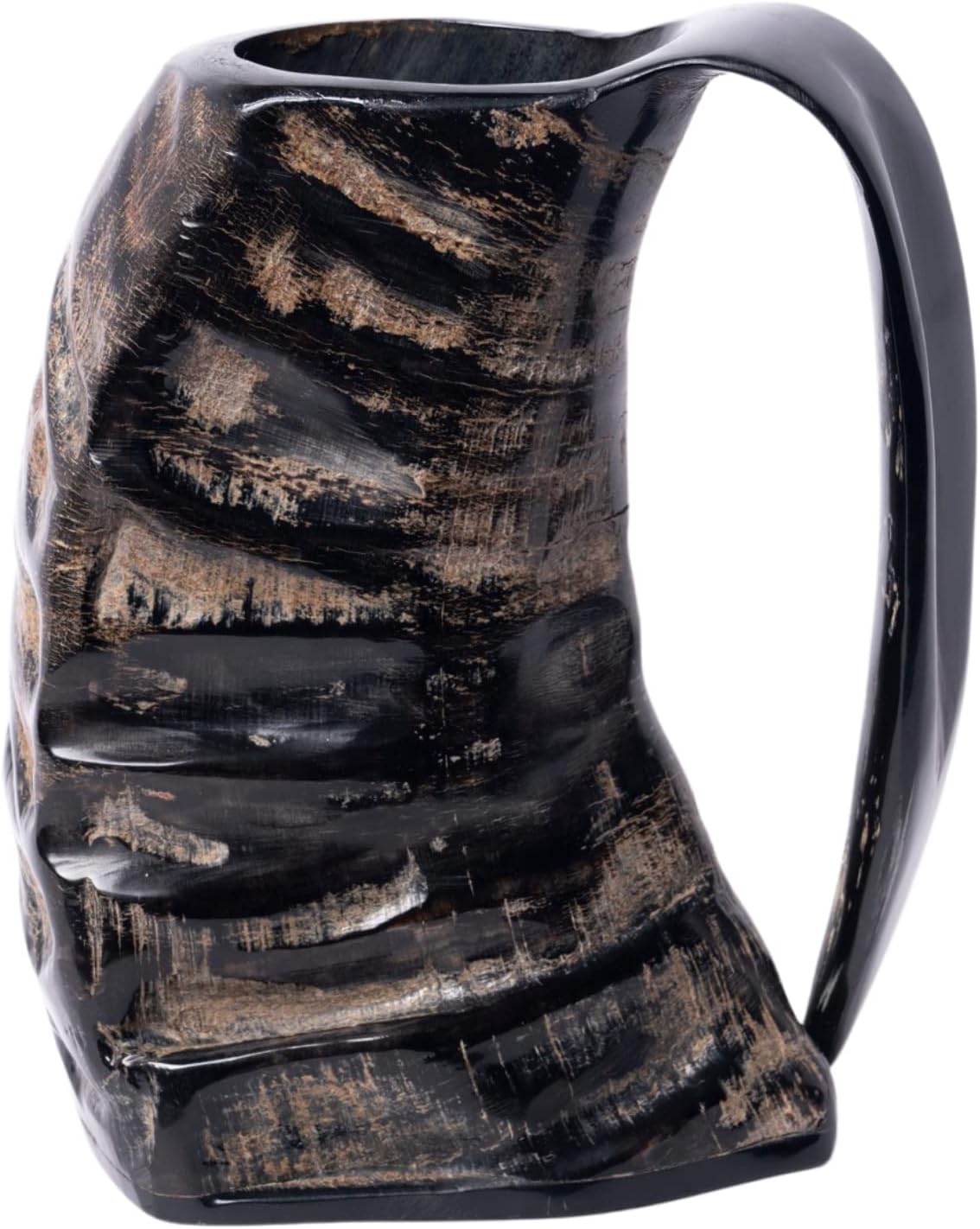 Tazas de cuerno de búfalo de 6 pulgadas (11.8-15.2 fl oz), tazas de cuerno vikingo para hombres y mujeres, tazas de cuerno real hechas a mano, vasos