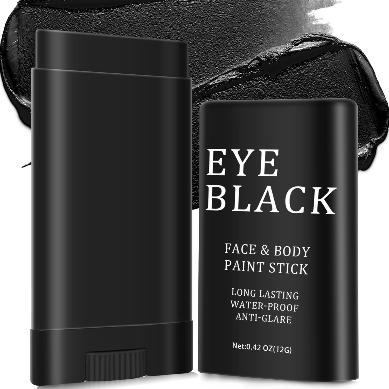 Eye Black, Eye Black Stick para deportes antirreflejo, ojo de fútbol negro, béisbol, softbol, pintura corporal facial, a prueba de sudor, negro,