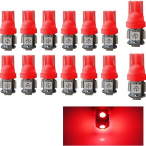 Sodcay 20 luces LED brillantes T10-5050-5SMD para automóvil, luz indicadora de ancho de 0.394 in x 1.102 in, 12 V, iluminación sin ángulo muerto de Sodcay 20 luces LED brillantes T10-5050-5SMD para automóvil, luz indicadora de ancho de 0.394 in x 1.102 in, 12 V, iluminación sin ángulo muerto de