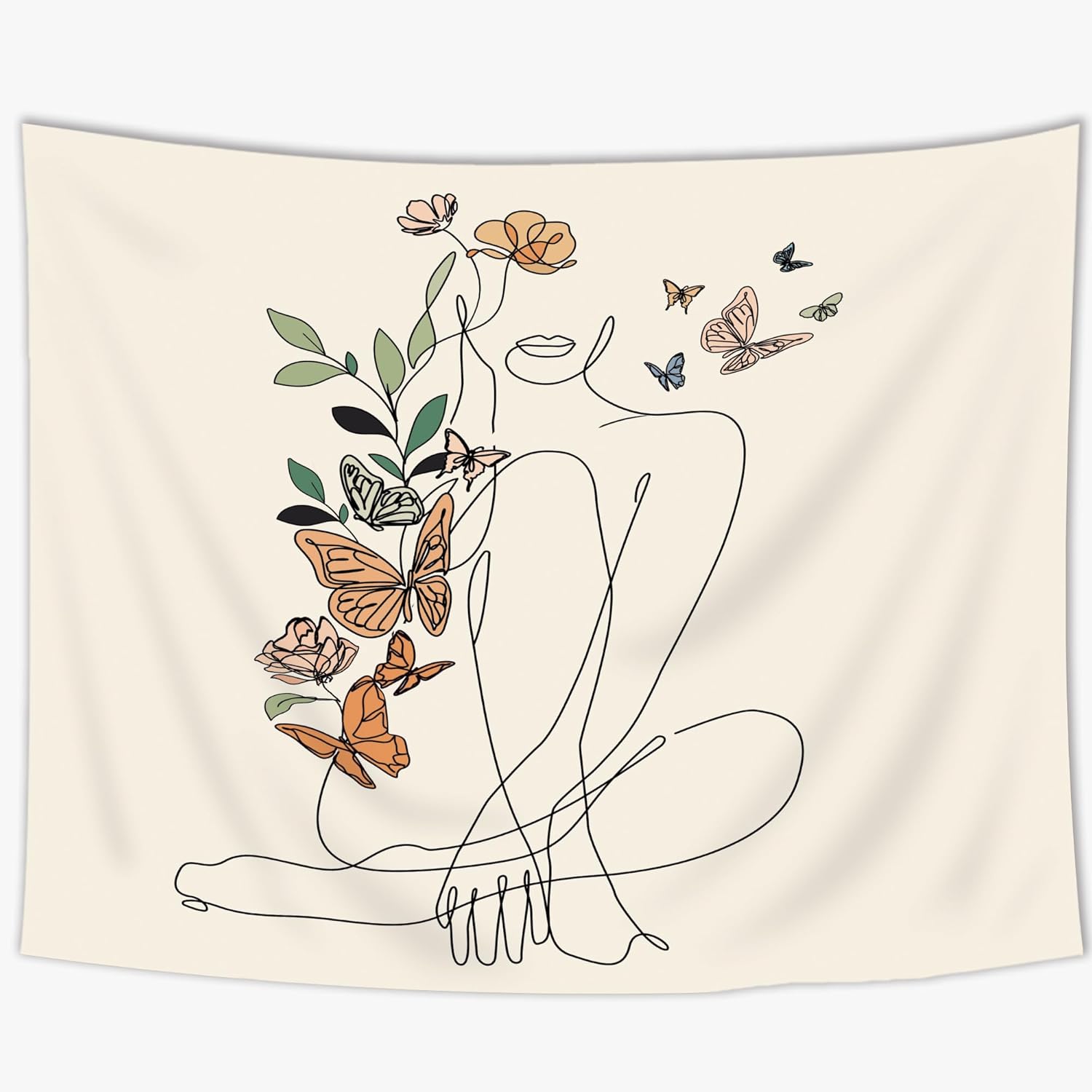 SVBright Tapiz abstracto para colgar en la pared de tela de mariposa para mujer, 59 pulgadas de ancho x 51 pulgadas de alto, moderno de mediados de