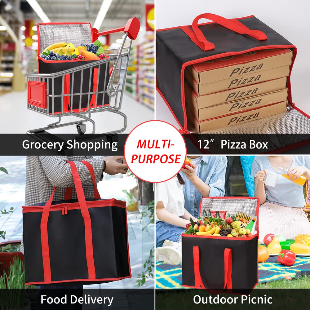 CIVJET Paquete de 1 bolsas de comestibles reutilizables aisladas, bolsa de entrega de alimentos con aislamiento XL para DoordashCateringUber
