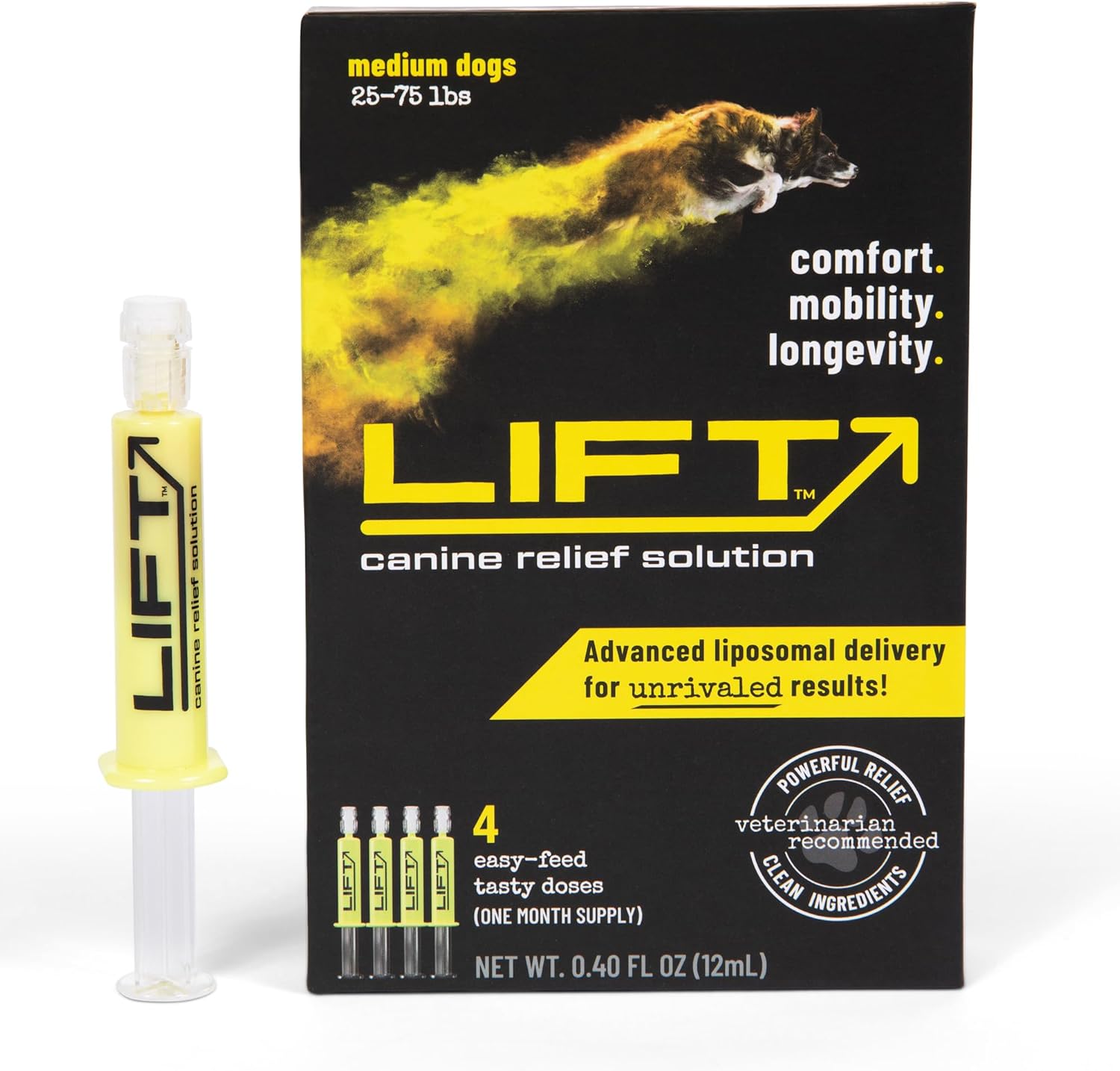 Summit Animal Lift – Suplemento de salud para aliviar el dolor canino, vitamina de apoyo para la cadera y las articulaciones, cronroitina líquida