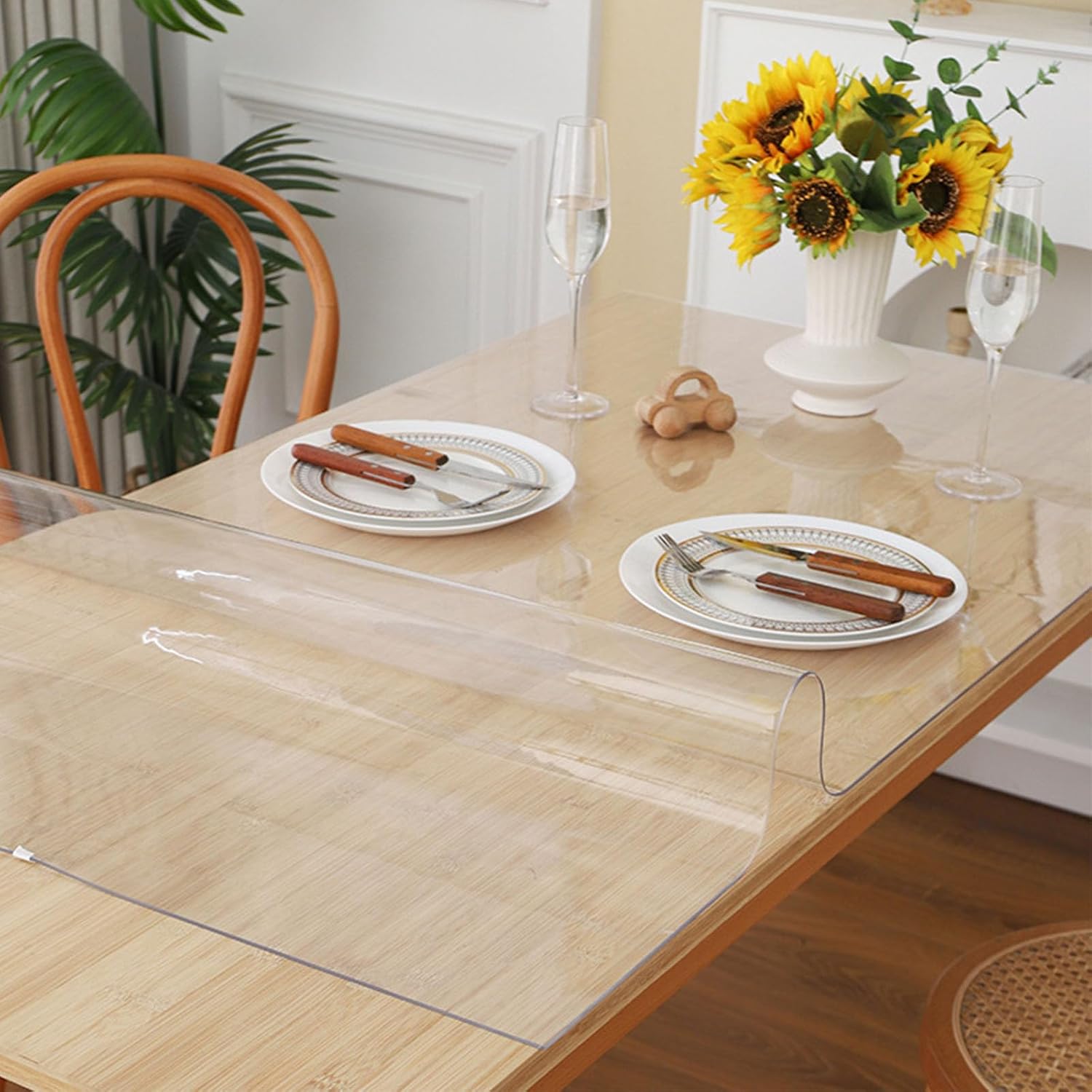 Protector de escritorio transparente, lavable para una fácil limpieza, protector de escritorio de PVC transparente para restaurantes y mesas de