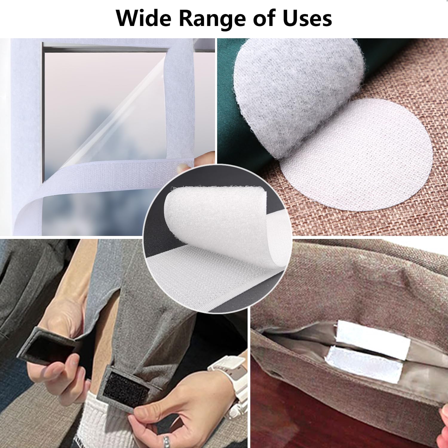 Matenf Tiras de velcro para coser, 2 pulgadas de ancho, fáciles de coser, excelente agarre, no adhesivas, cinta entrelazada, cinta de gancho y bucle