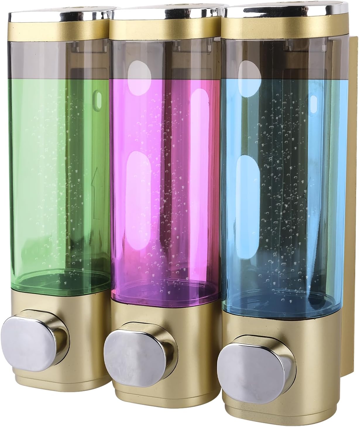 Dispensador de jabón de ducha montado en la pared, dispensador de champú de 3 x 10.1 fl oz para pared de ducha sostiene champú, acondicionador, gel
