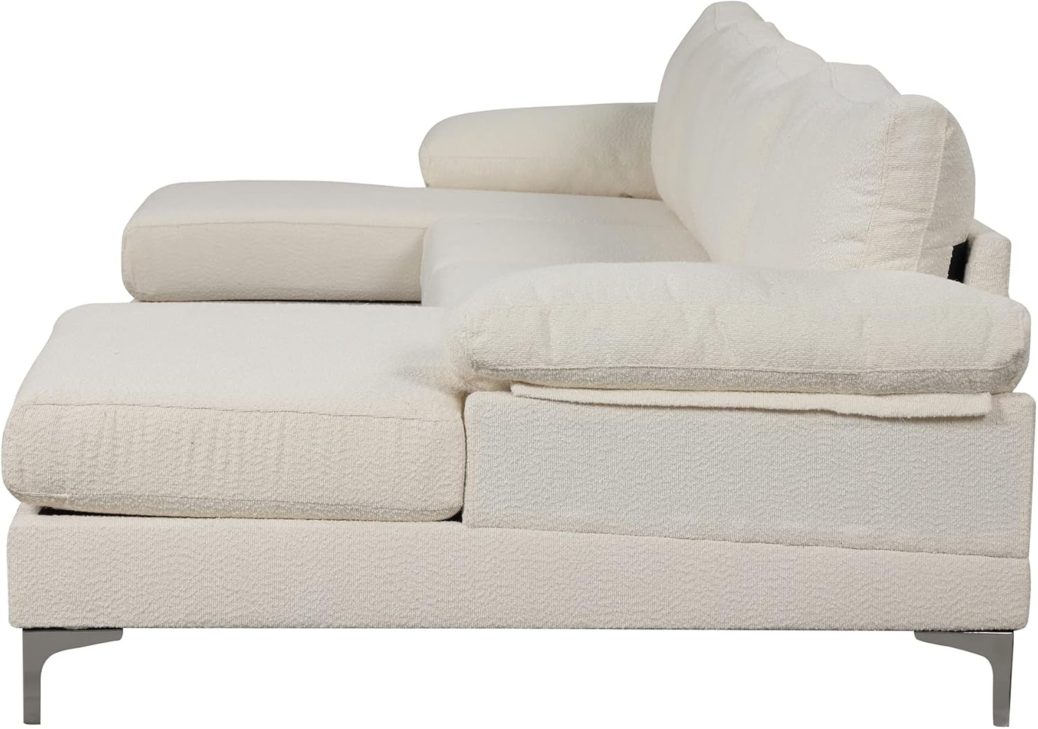 Casa Andrea Milano BOUCLÉ – Sofá modular en forma de U, sofá de lujo con diván extra ancho, sofá para sala de estar, apartamento, sala de estar,