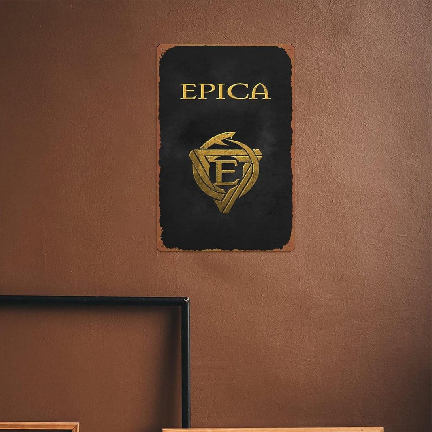 Epica – Póster con logotipo de banda de metal, bar, club, hombre, cueva, sala de estar, cocina, garaje, baño, hogar, decoración de pared, 8 x 12