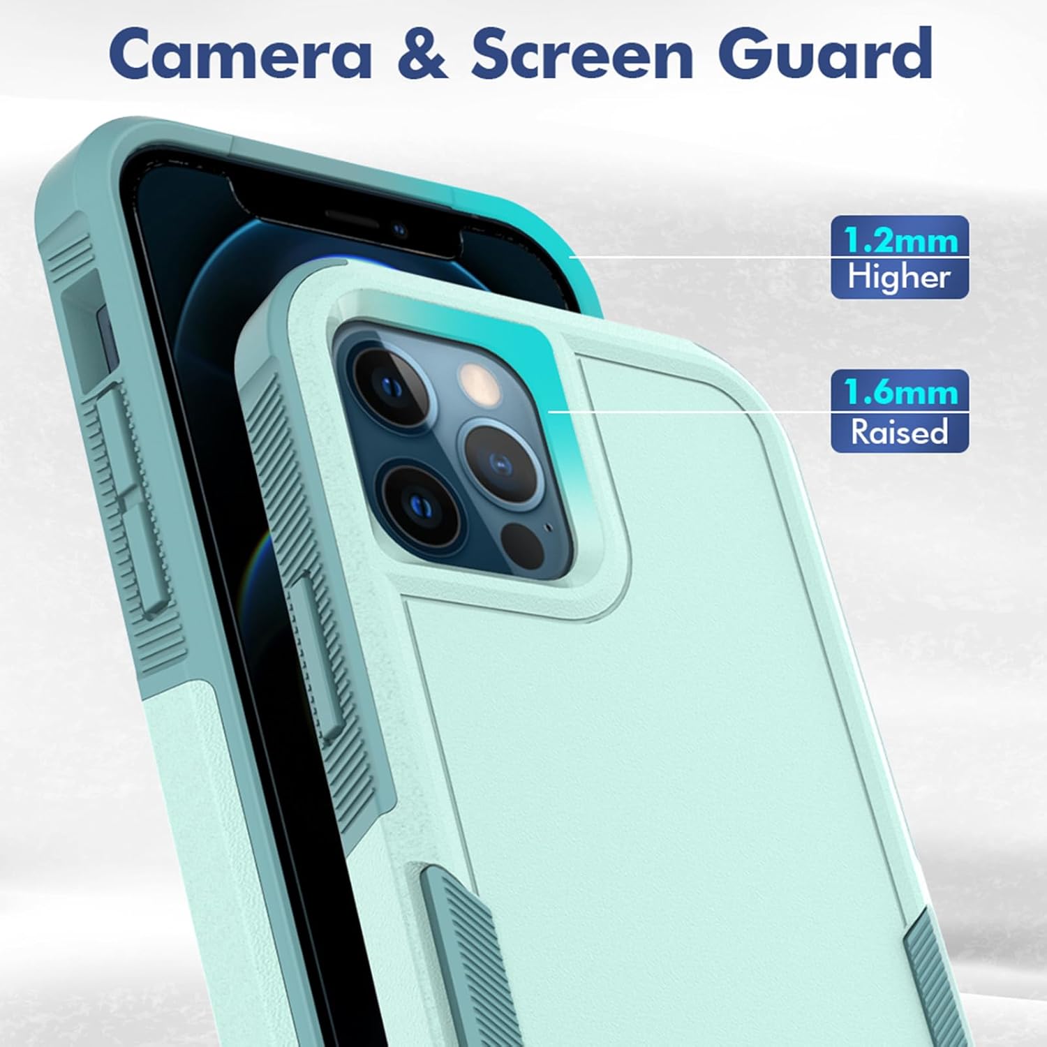 Funda para iPhone 12  iPhone 12 PRO funda protectora de doble capa resistente para teléfono celular, a prueba de golpes, resistente, con protector