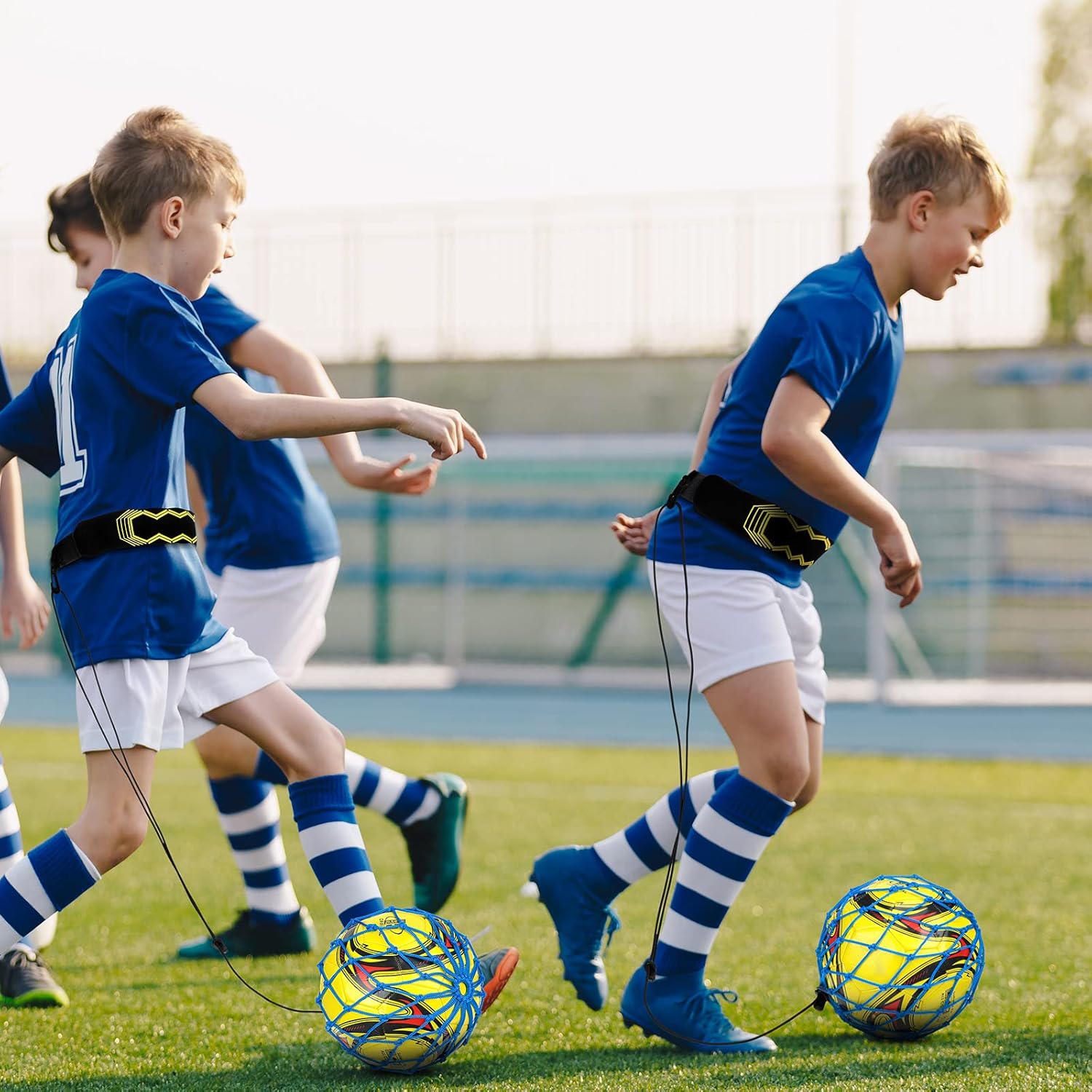 2 piezas de entrenamiento de tiro de fútbol ajustable, red de entrenamiento de retorno de fútbol para niños y adultos, red de balón de fútbol,