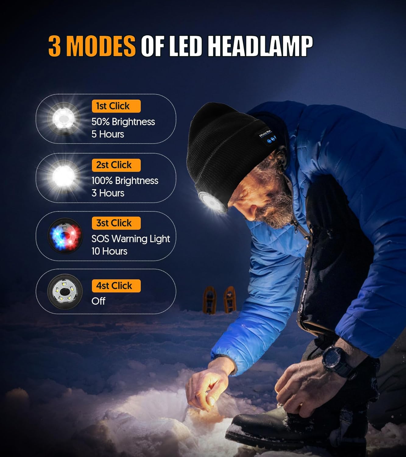 Tenzda Gorro Bluetooth  Gorro de punto musical unisex recargable con auriculares inalámbricos ligeros, regalos únicos para hombres y mujeres, color