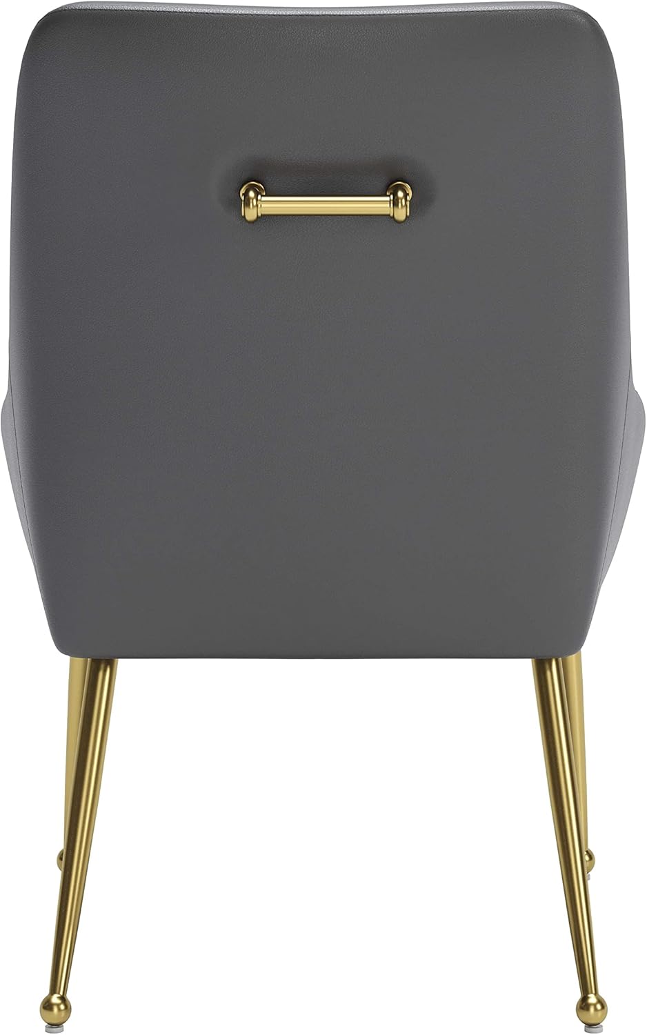 Zuo Maxine Silla de comedor gris y dorado
