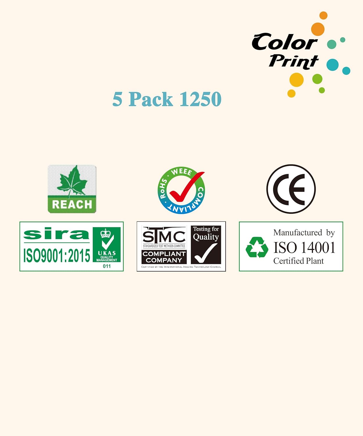 ColorPrint Cartucho de tóner compatible de repuesto para impresora láser Dell C1760NW 1250C 1350CNW 1355CN 1355CNW C1765NF 810WH C5GC3 XMX5D WM2JC