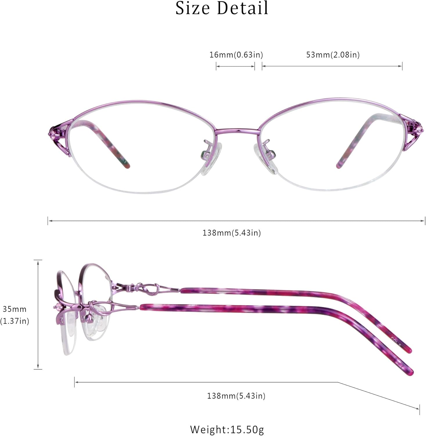 LifeArt Alloy Semi-Rimless Reading Glasses,Blue Light Blocking Glasses, Anti Eyestrain, Computer Gaming Glasses, TV Glasses for Women Men, Anti
