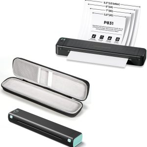 Itari Impresora térmica inalámbrica portátil Bluetooth M08F negra con 1 estuche, impresora de transferencia térmica sin tinta P831 Itari Impresora térmica inalámbrica portátil Bluetooth M08F negra con 1 estuche, impresora de transferencia térmica sin tinta P831