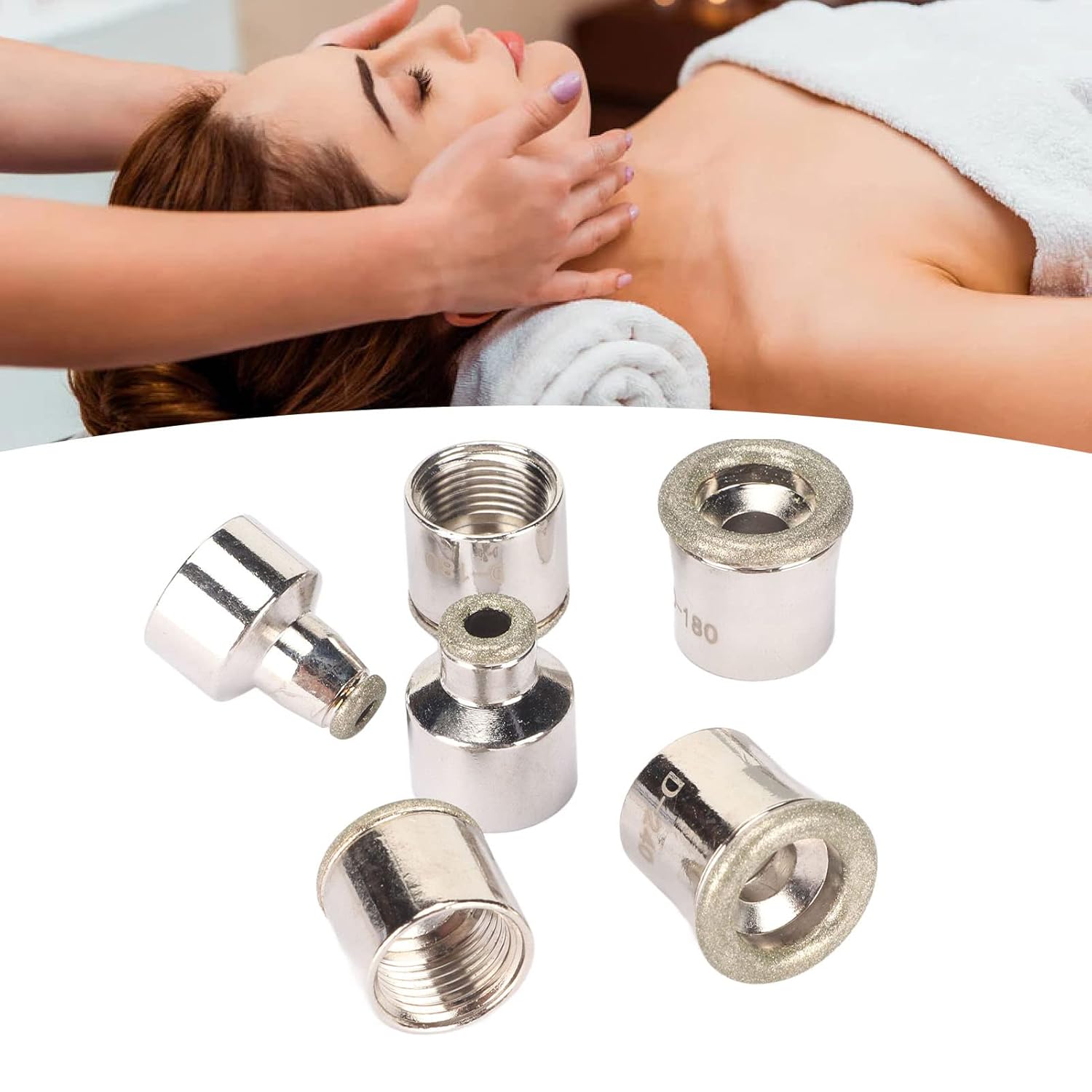 6 puntas de repuesto para cabeza de dermoabrasión de diamante, punta fina de diamante, puntas de diamante de dermoabrasión para máquina de belleza