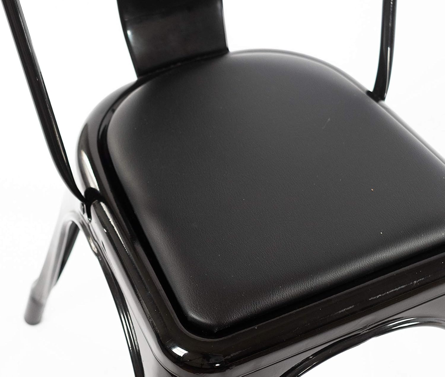 Cojín de silla y taburete con respaldo redondeado para Tolix y otras sillas de metal (negro)