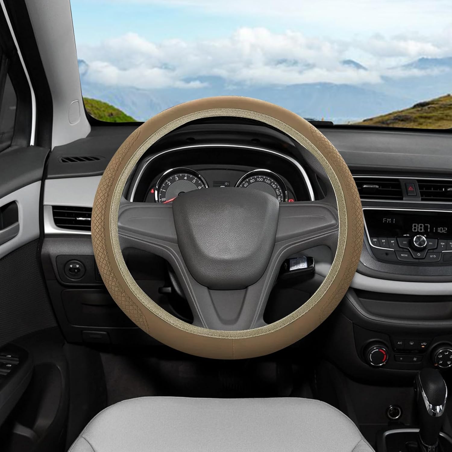 Funda para volante de automóvil, funda de piel sintética de 15 pulgadas, protector universal antideslizante para volante de automóvil, accesorios