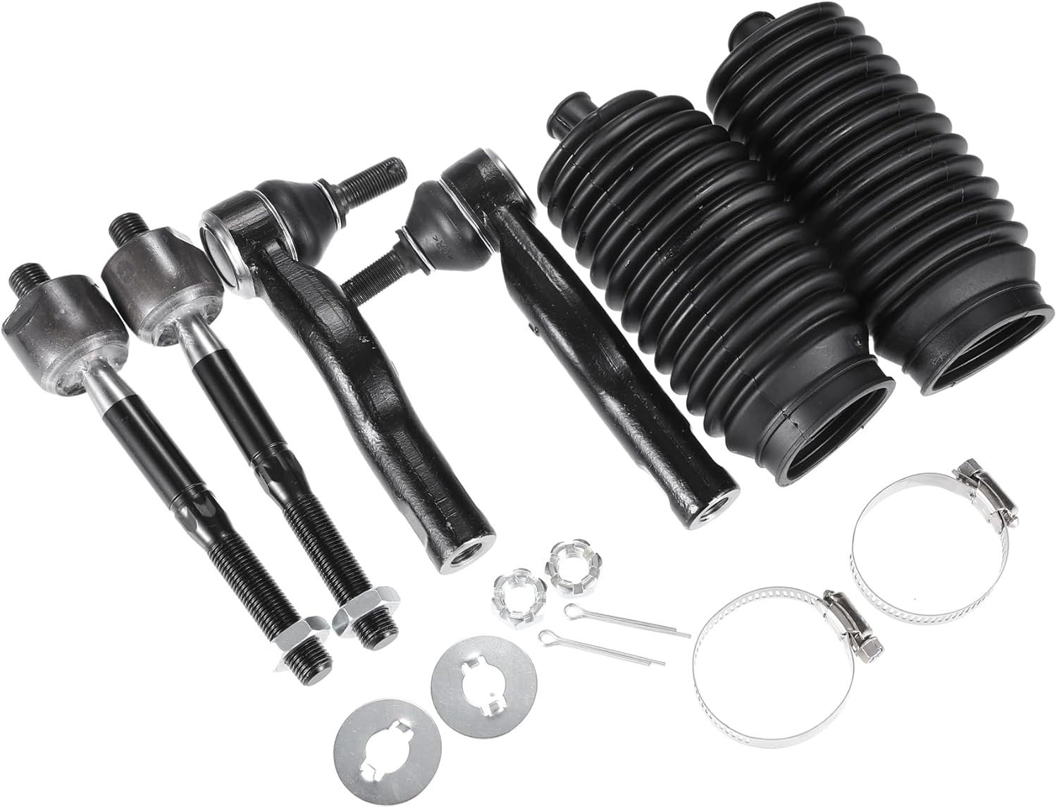 ACROPIX Barras de acoplamiento delanteras y exteriores para Ford Fusion con botas, paquete de 6, color negro