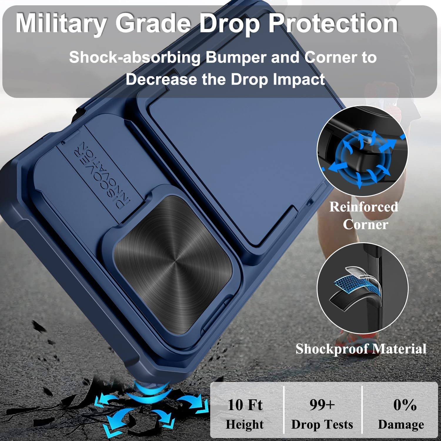 Funda tipo cartera para iPhone 15 Pro con tarjetero (4 tarjetas) y cubierta deslizante para cámara y soporte, protección contra caídas de grado