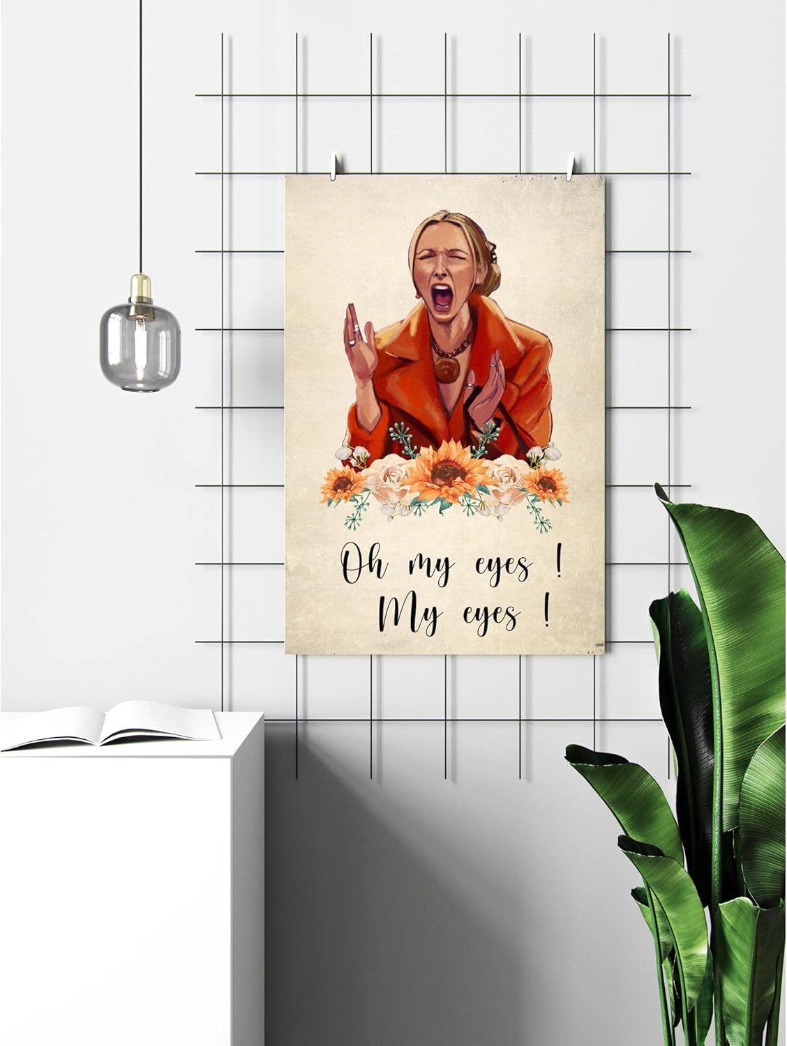 Phoebe Buffay Meme Oh My Eyes My Eyes – Arte de pared con texto en inglés “Friends Sitcom”, divertido elenco de pintura vintage, letrero floral