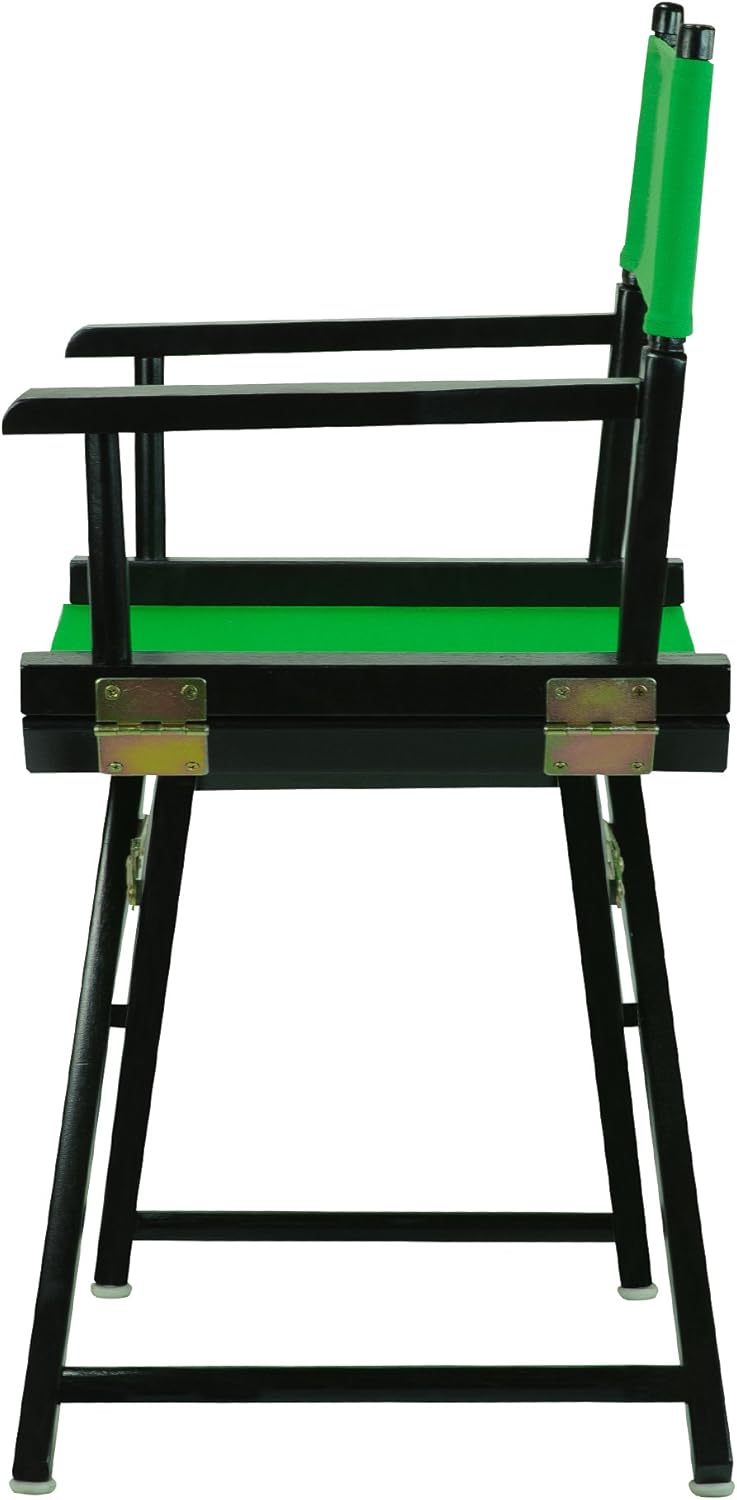 Casual Home – Silla de director de 18 in, marco negro, con lona color verde, altura clásica