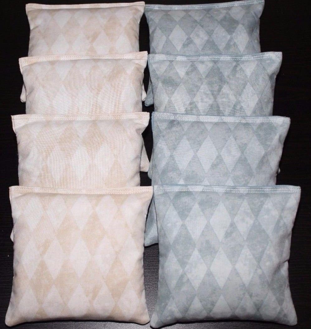 BackYardGamesUSA Bolsas de frijoles de Cornhole gris plateado, gris y dorado, regulación ACA juego de boda al aire libre