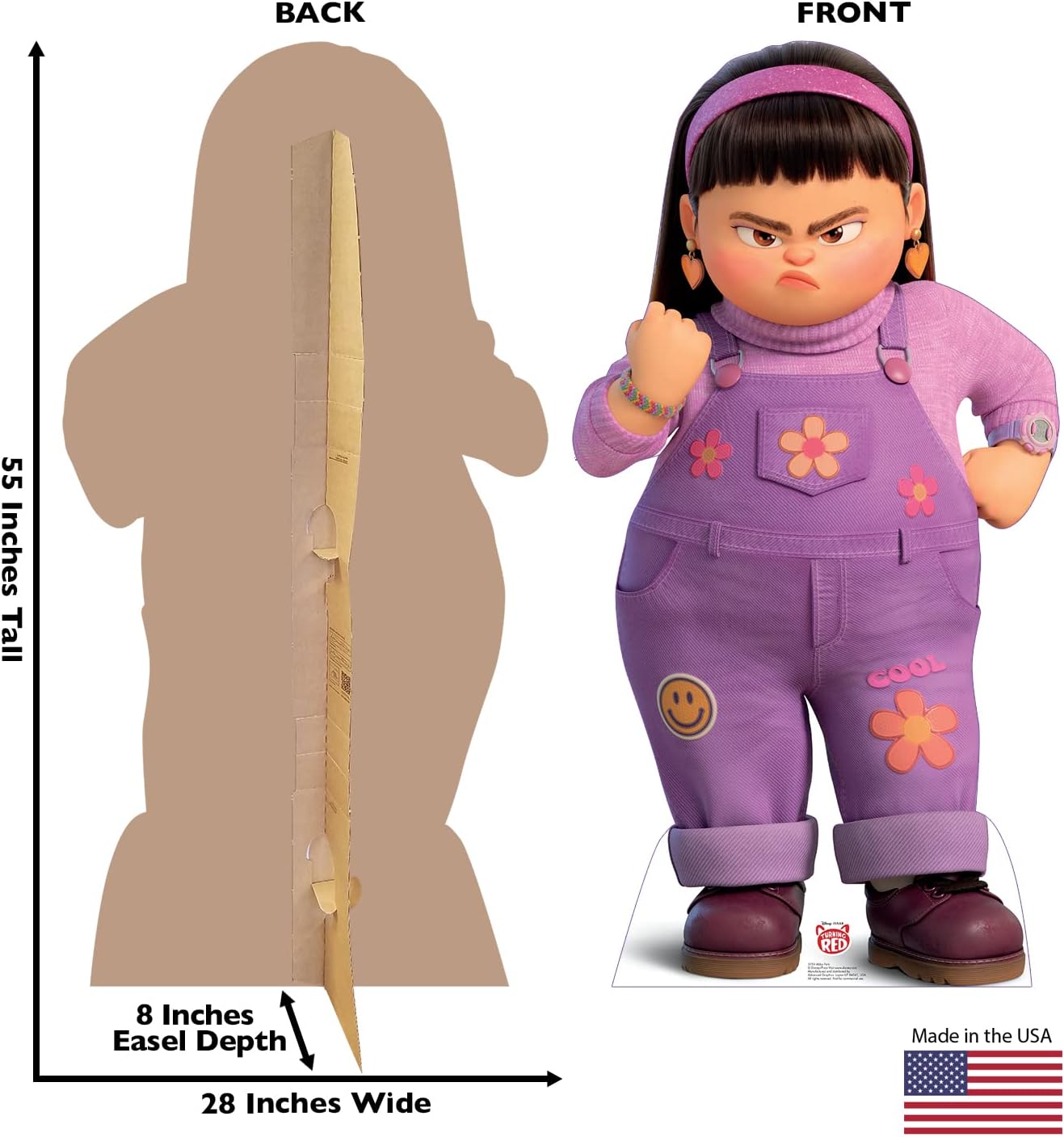 Cardboard People Abby Park – Soporte de cartón de tamaño real, diseño de Disney Pixar se vuelve rojo (película de 2022)