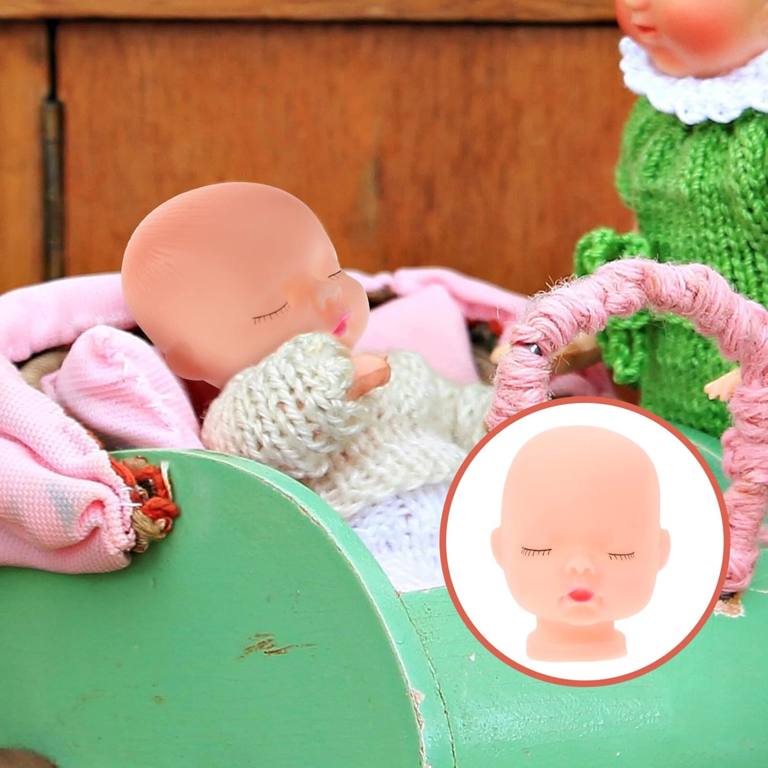Sewroro 10 piezas de cabezas de muñeca esculpir cabeza calva maniquí mini pieza de simulación para manualidades, muñecas de bricolaje, decoración de